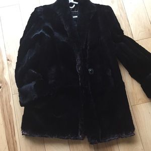 Vintage black fur coat